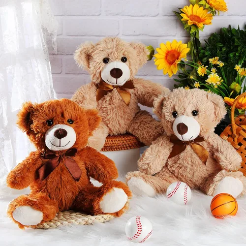 Miniatura 7 de HyDren 9 piezas de animales de peluche de graduación de 14 pulgadas, osos suaves a granel, lindos muñecos, regalo para graduación, día de la madre