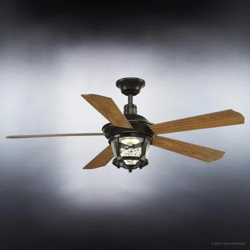Miniatura 4 de Urban Ambiance Ventilador de techo moderno de lujo para interiores y exteriores, tamaño mediano: 19.5 pulgadas de alto x 52 pulgadas de ancho