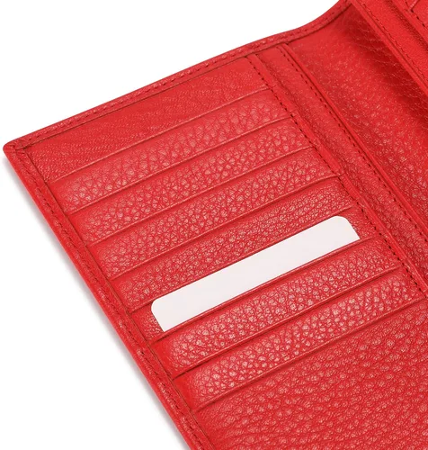 Miniatura 6 de HISCOW Cartera larga plegable con 15 ranuras para tarjetas de crédito piel de becerro italiana Rojo