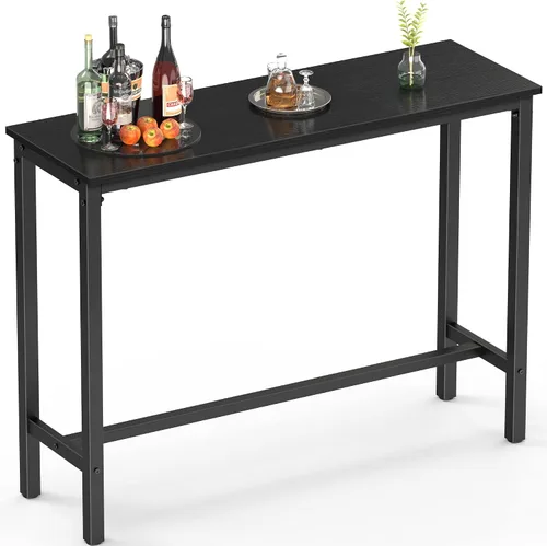 Miniatura 8 de Mr IRONSTONE - Mesa de bar, mesa alta de 47" para pub, mesa rectangular de altura de bar, consola/mesa de café para sofá, para espacios estrechos