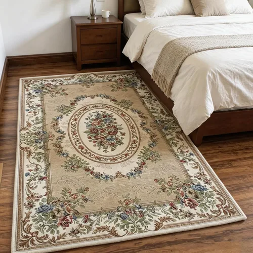 Miniatura 22 de Ukeler - Alfombra rústica con diseño floral para sala, dormitorio, comedor, Country rústico, Azul (luxury blue)
