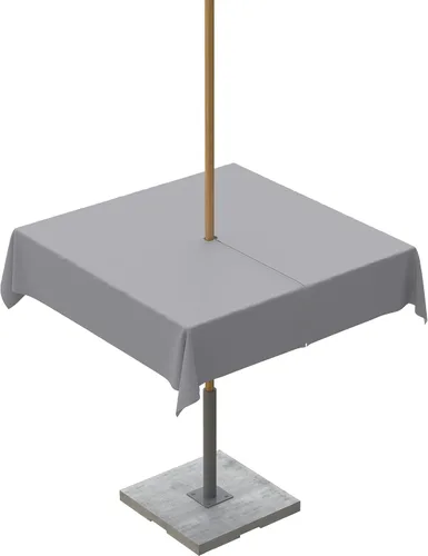 Miniatura 66 de QueenKer Mantel de exterior verde oliva con agujero para sombrilla y cremallera, mantel de color sólido para mesas cuadradas, colección de mesa