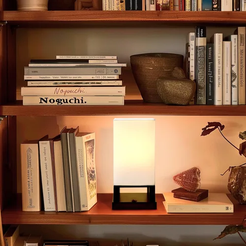 Miniatura 7 de Brightech Maxwell Lámpara de Mesita de Noche con Puerto USB – Lámpara de Mesa Compacta para Dormitorio, Sala de Estar - Moderna Lámpara Asiática