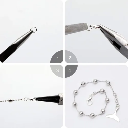 Miniatura 4 de FENGWANGLI Cierre de collar para hacer joyas, 300 piezas de cierres pequeños de langosta y anillos de salto para hacer joyas, pulseras y llaveros