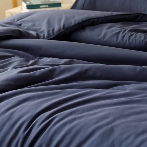 Miniatura 5 de ROSGONIA Edredón tamaño completo para niños adolescentes y niñas azul marino, 3 piezas (1 edredón azul y 2 fundas de almohada), ropa de cama ligera