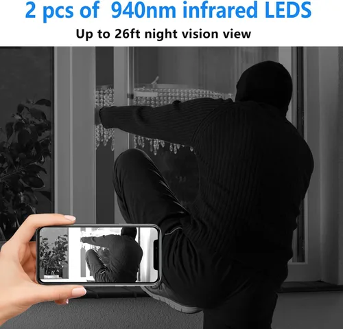 Miniatura 5 de Cámara de batería inalámbrica WiFi más pequeña, cámara de seguridad HD1080P, vigilancia Vdeo portátil, monitor de bebé