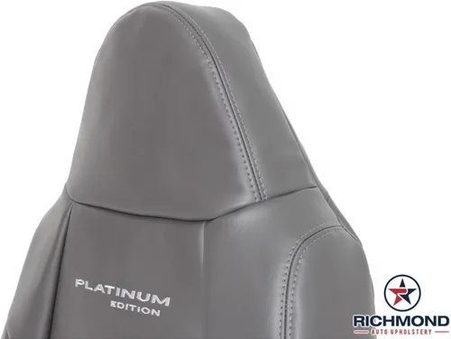 Miniatura 6 de Richmond Auto Upholstery - Driver Side Lean Back Leather Seat Cover, Gray (Compatible with 2001 Ford F250 Platinum Edition)