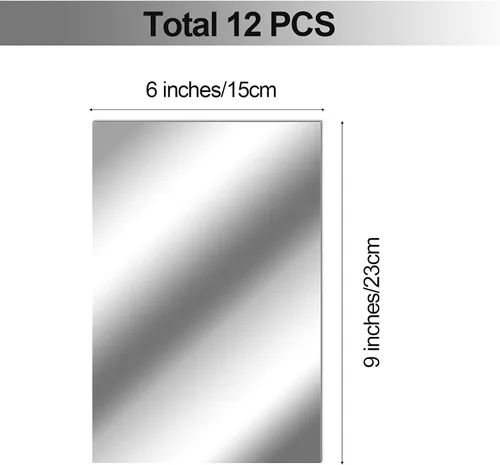 Miniatura 6 de Tenare 12 azulejos acrílicos autoadhesivos para espejo de pared, hojas flexibles de espejo pequeño, sin vidrio, irrompibles para baño, hogar