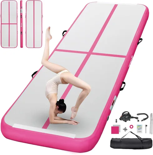 Miniatura 11 de FBSPORT - Colchonetas inflables de entrenamiento de 4 u 8 pulgadas de grosor, pistas de gimnasia para uso en el hogar, animadoras, yoga