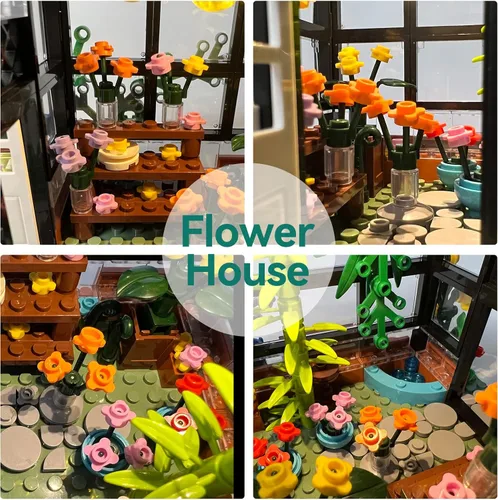 Miniatura 3 de QLT QIAOLETONG Juego de construcción de casa de flores, compatible con Lego Flowers House crea elegancia y ambiente cálido, con hermosa caja