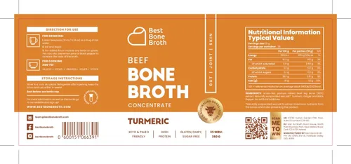 Miniatura 3 de Caldo de hueso de carne concentrado sabor a cúrcuma alimentado con pasto – Hecho de ganado australiano – lleno de proteínas y colágeno 35