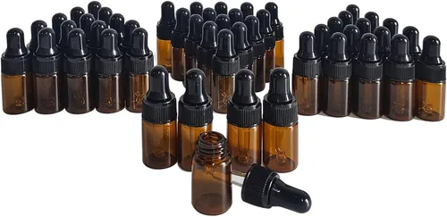 Miniatura 4 de Mini botella de vidrio ámbar con gotero, aceite esencial de 0.1 fl oz, cosméticos, perfume de viaje