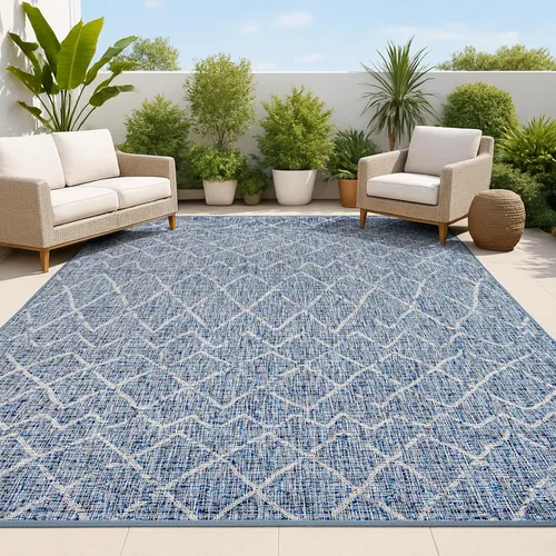 Miniatura 11 de JONATHAN Y Alfombra marroquí con diseño enrejado para interiores y exteriores, 2 x 8 pulgadas, color gris/crema, para patio trasero, porche, fácil