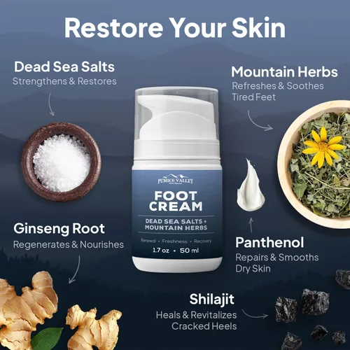 Miniatura 6 de Lima de pies con mango de piedra pómez para piel seca y muerta, crema de pies para pies y tacones secos agrietados, hidratante natural, tratamiento