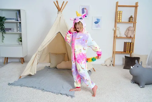 Miniatura 10 de Pijama de unicornio unisex para niños, enteritos para disfraz, Halloween