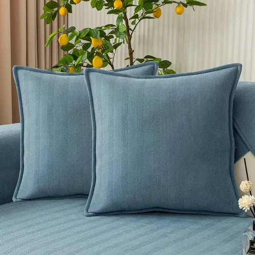 Miniatura 13 de vctops Funda de sofá con diseño de rayas cheurón estilo granja, protector de muebles de color sólido, funda de sofá suave antideslizante para Verde