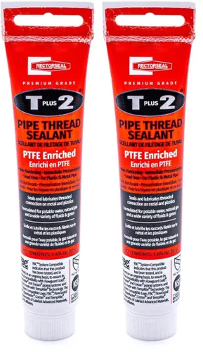 Miniatura 6 de RectorSeal T Plus 2 23710 Sellador para roscas de tuberías, no se endurece, fibras sintéticas, no contiene otros metales, enriquecido con PTFE