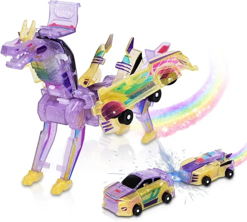 Miniatura 8 de Juguetes de dinosaurio transformables, autos magnéticos 2 en 1 que colisionan y se transforman en juguetes de dinosaurio, para niños y niñas de 2 a