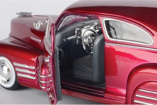 Miniatura 4 de 1948 Chevy Aerosedan Fleetline, rojo - Motormax Premium American 73266-1/24 escala modelo de automóvil fundido a presión, unisex para niños