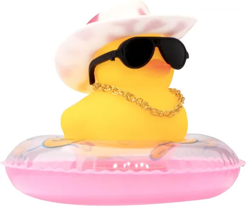 Miniatura 16 de wonuu Pato de Goma para Automóvil, Decoración de Pato Amarillo para Tablero con Sombrero de Sol, Anillo de Natación, Collar, Gafas de Sol
