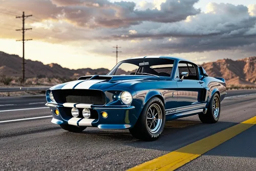 Wall Art Impact 1967 Ford Shelby Mustang GT500 Muscle Car – The Legend Lives On 24"x36" Poster