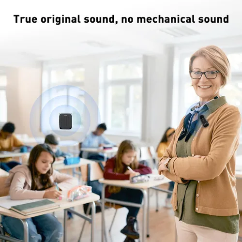 Miniatura 7 de ZOWEETEK Amplificador de Voz con Micrófono Inalámbrico de Solapa Lavalier para Maestros, Nuevo Sistema de Micrófono Personal 2025, Altavoz Portátil