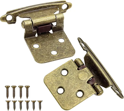 Miniatura 9 de 12 bisagras negras para puerta de gabinete, bisagras de cierre automático de cocina superpuestas de 1/2 pulgada (6 pares)