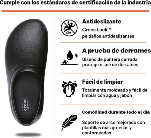 Miniatura 2 de Crocs Zuecos Antideslizantes Unisex para Adultos On The Clock