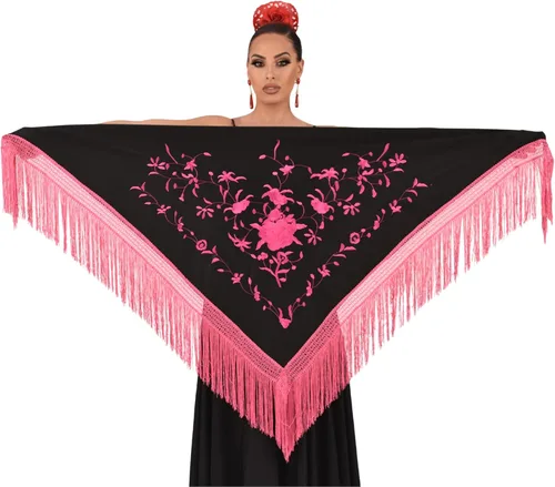 Miniatura 4 de Mantón Manila para baile flamenco. tamaño medio 63X31 pulgadas