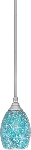 Miniatura 240 de Toltec Lighting Tallo Colgado Mini colgante, acabado de cobre negro, 3.5" cuadrado humo burbuja vidrio