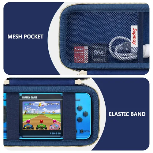 Miniatura 4 de Supmay Funda de transporte compatible con WELLST·G Consola de juegos portátil para niños - 220 videojuegos retro precargados, funda de Cubo azul