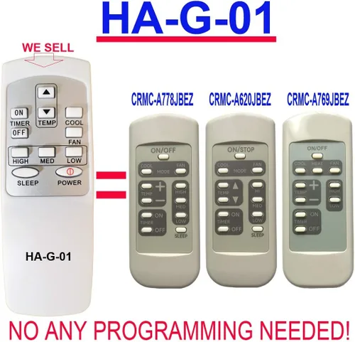 Miniatura 2 de Reemplazo para control remoto de aire acondicionado de ventana GE (HA-G-01)
