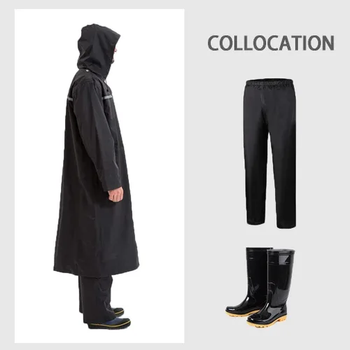 Miniatura 6 de Impermeable para Adultos, Ponchos de Lluvia con Capucha para Hombre, Chaqueta ligera, Impermeable, Larga, Cortavientos para Hombres Mujeres