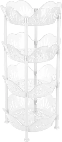 Miniatura 12 de Kitchen Details Estante grande de 4 niveles para cesta Redondo Almacenamiento y organizador Cocina Baño Lavandería Oficina Bueno