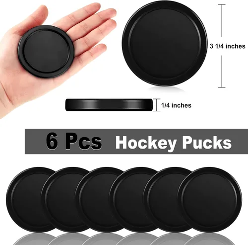 Miniatura 2 de Coopay 3 1/4 Inches Air Hockey Pucks 6 Pack Full Size Heavy Replacement Pucks for Game Tables Equipment Accessories Negro