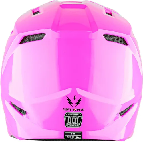 Miniatura 3 de 1Storm - Casco de motocross para jóvenes, ATV, BMX, MX, motocicleta todoterreno, kart, rosa brillante Rosa brillante juvenil
