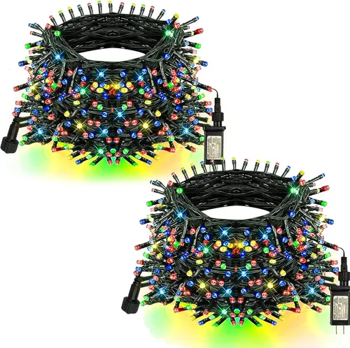 Miniatura 40 de TW SHINE - Luces de Navidad que cambian de color, 200 luces LED RGB de 66 pies, luces de Halloween para exteriores con control remoto, impermeables