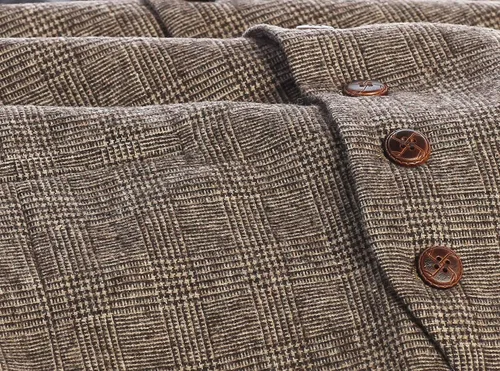 Miniatura 51 de Gioberti Chaleco de tweed formal de 6 botones para hombres