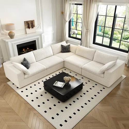 Miniatura 38 de LoveSeat Cloud Couch Sofá Seccional Modular para Sala de Estar, Sofá Moderno con Asiento Profundo, Sofá de 2 Plazas Sin Huesos con Otomana, Cómodos