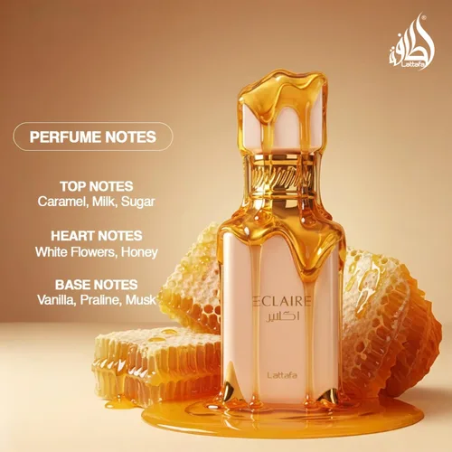 Miniatura 3 de Lattafa Eclair - Vainilla, Caramelo, Dulce, Floral - Eau de Parfum Fragancia de Larga Duración para Mujeres, 3.40 Onzas / 100 ml
