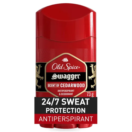 Old Spice Desodorante antitranspirante para hombres, protección 24/7 sudor y olor, frescura duradera 24/7, sólido invisible, Swagger con aroma a