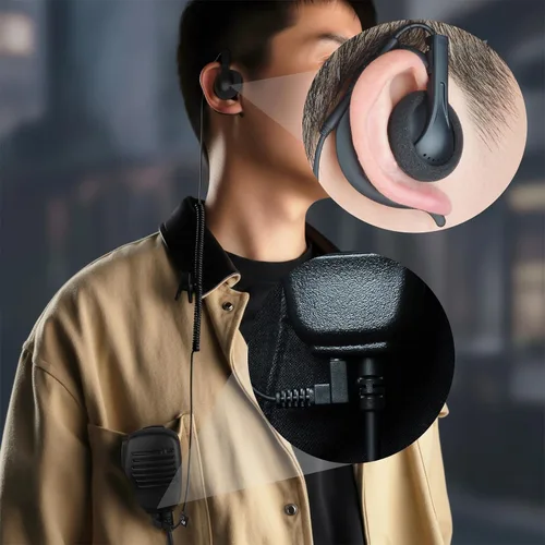 Miniatura 5 de HYS Auricular único con cable de 0.138 in para escuchar, auricular táctico, aplicación de la ley, guardaespaldas, seguridad, kit de auriculares