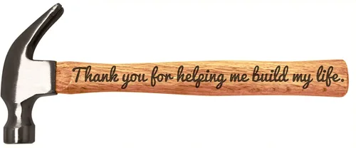 Regalo del día del padre martillo de acero y mango de madera grabado "Thank You for Helping Me Build My Life", regalo