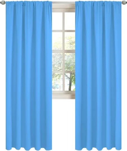 Miniatura 9 de LA PALMA Cortinas opacas con bolsillo para cortinero para sala de estar, bloqueo de luz, aislamiento térmico, reducción de ruido, cortinas