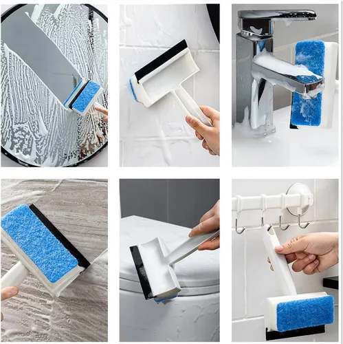 Miniatura 2 de Xicennego Cepillo multifuncional de limpieza de esponja de vidrio de doble cara, cepillo de limpieza de azulejos de vidrio, escobilla de baño
