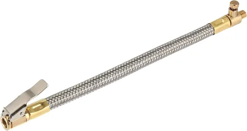 Miniatura 16 de X AUTOHAUX Flexible acero inoxidable 59.1 in 59" válvula de neumático conectar tubería de aire Chuck inflador compresor bomba manguera de extensión