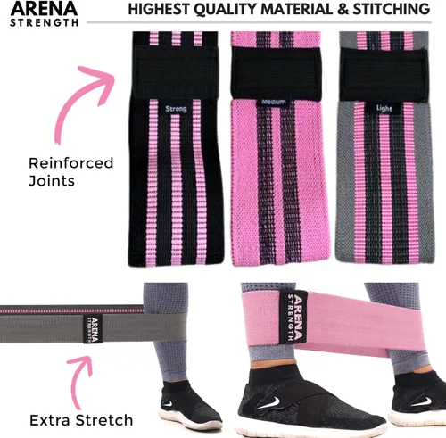 Miniatura 2 de Arena Strength Bandas de tela para glúteos - Bandas de ejercicio de tela para piernas y glúteos Bandas de resistencia de tela Bandas