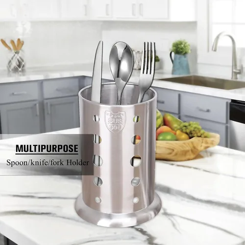 Miniatura 4 de Soporte de paja de acero inoxidable 304, dispensador de paja en la encimera, organizador de cocina para utensilios, cubiertos, gadgets, cucharas
