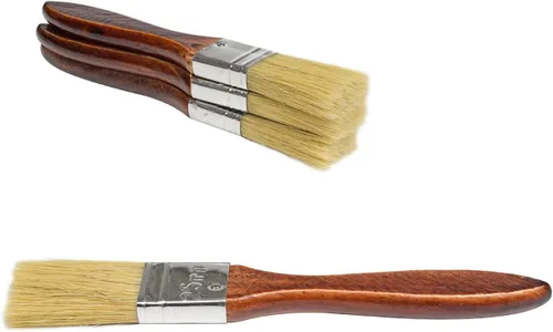 Miniatura 5 de 20 pinceles de pintura y manchas de virutas de 1 pulgada con mango de madera para pared, casa, banda, pincel de pintura de corte