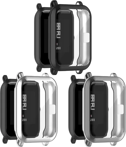 Miniatura 10 de Fundas protectoras de pantalla compatibles con Amazfit GTS 2 Mini/Bip U Pro/Bip S/Bip Lite/Bip 1S/Bip Lite 1S/Amazfit A1608 Watch Soft Metal